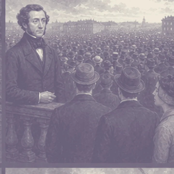 Tocqueville: Eşitlik çağının çifte yüzü düşüncesini hatırlatan simgesel bölüm resmi.