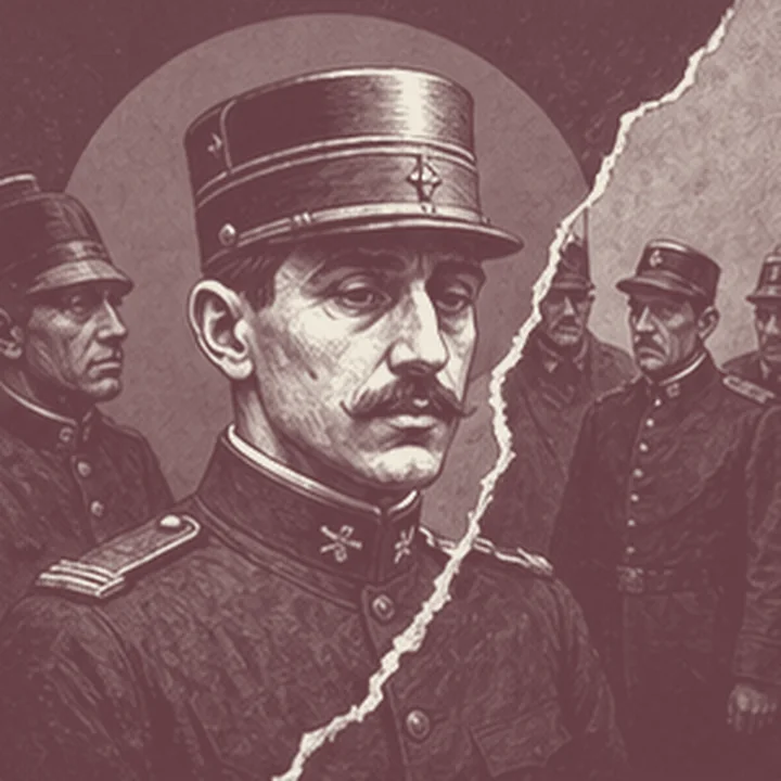 Dreyfus olayı fikrini tek bakışta hatırlatan simgesel sahne.