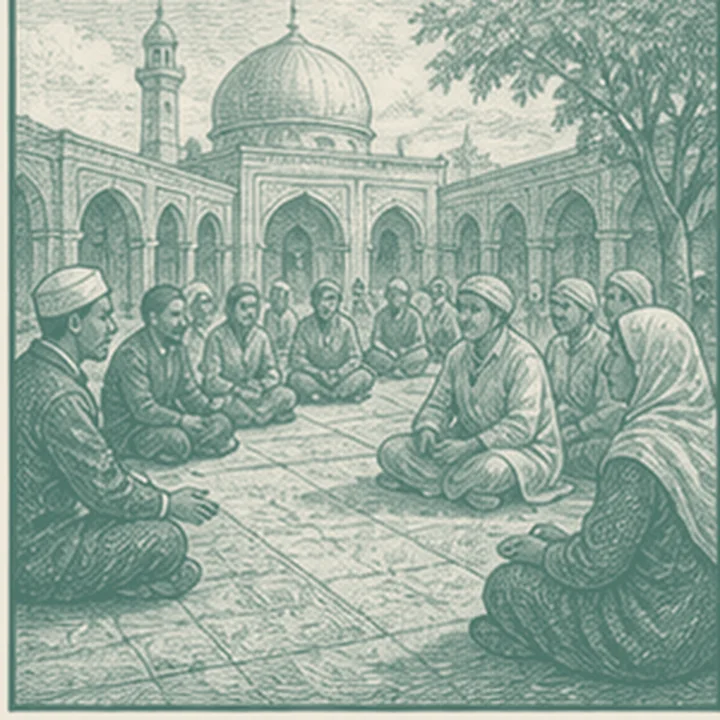 İslam ve modern kamusal alan düşüncesini hatırlatan simgesel bölüm resmi.