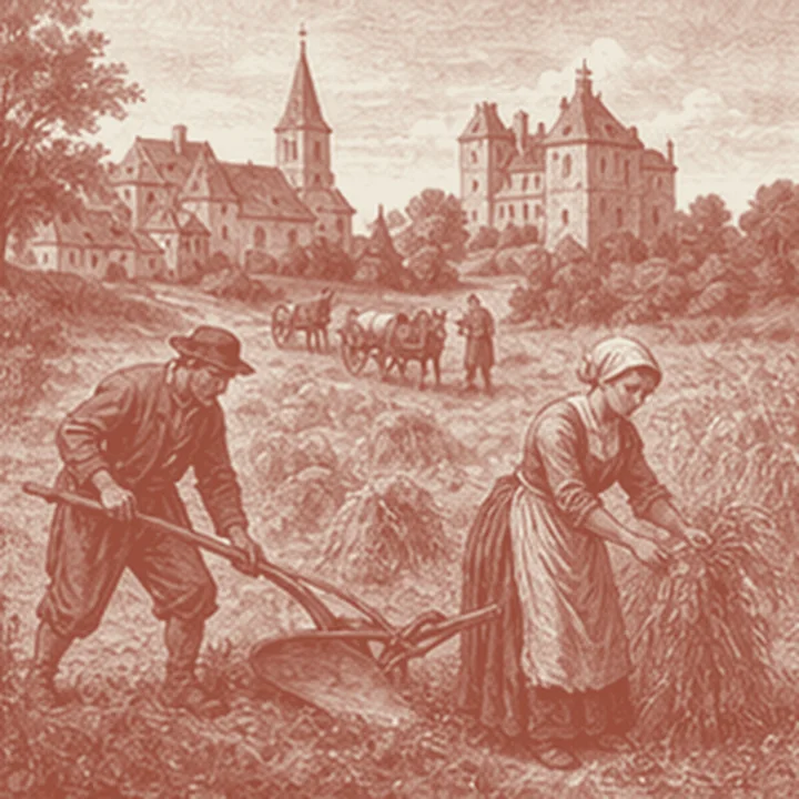 1780'lerin eski dünyası fikrini somutlaştıran simgesel sahne.