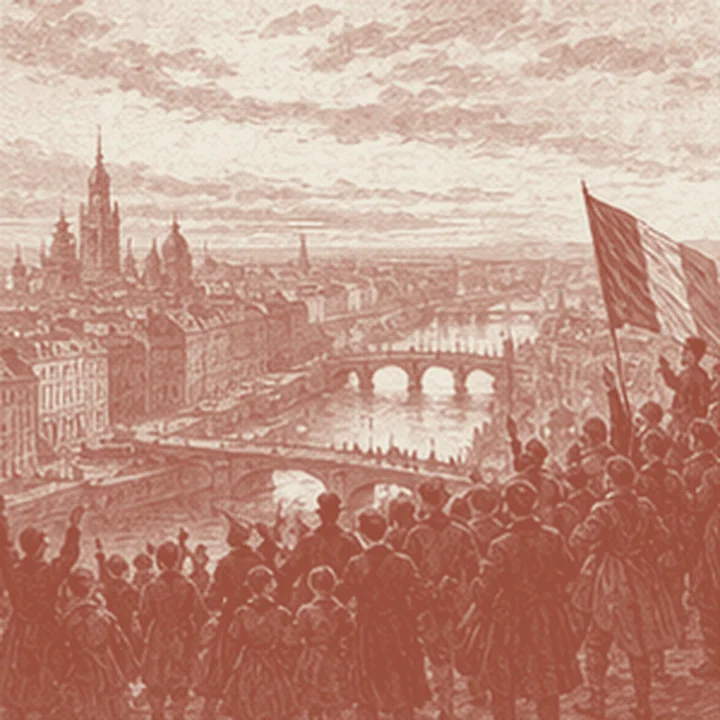 1848 eşiğinde modern dünya fikrini somutlaştıran simgesel sahne.