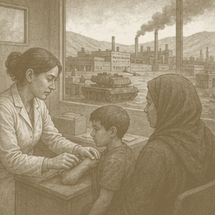 Refah ile savaş devleti birlikte büyüyebilir düşüncesini hatırlatan simgesel bölüm resmi.