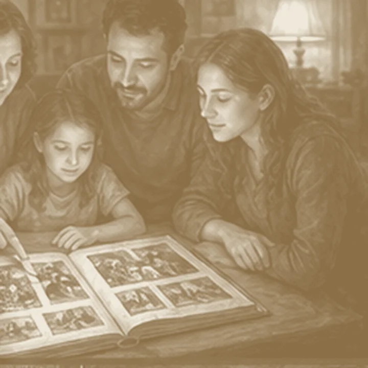 Aile belleği düşüncesini hatırlatan simgesel bölüm resmi.