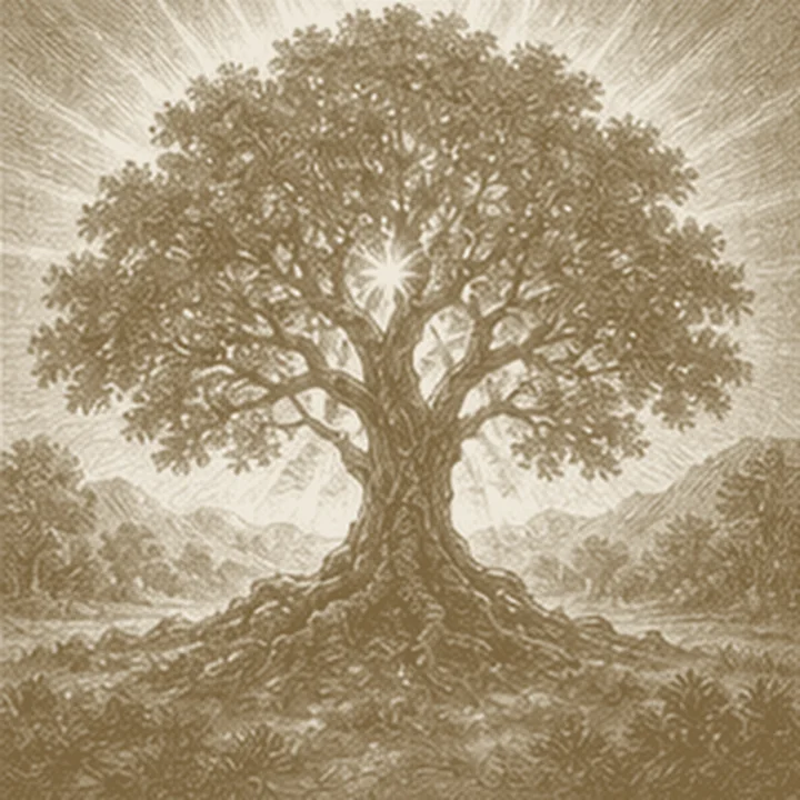 Hiyerofani: Sıradanda beliren kutsal düşüncesini hatırlatan simgesel bölüm resmi.